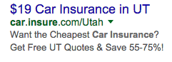 Car insurance ad