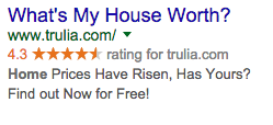 Google ad for house value
