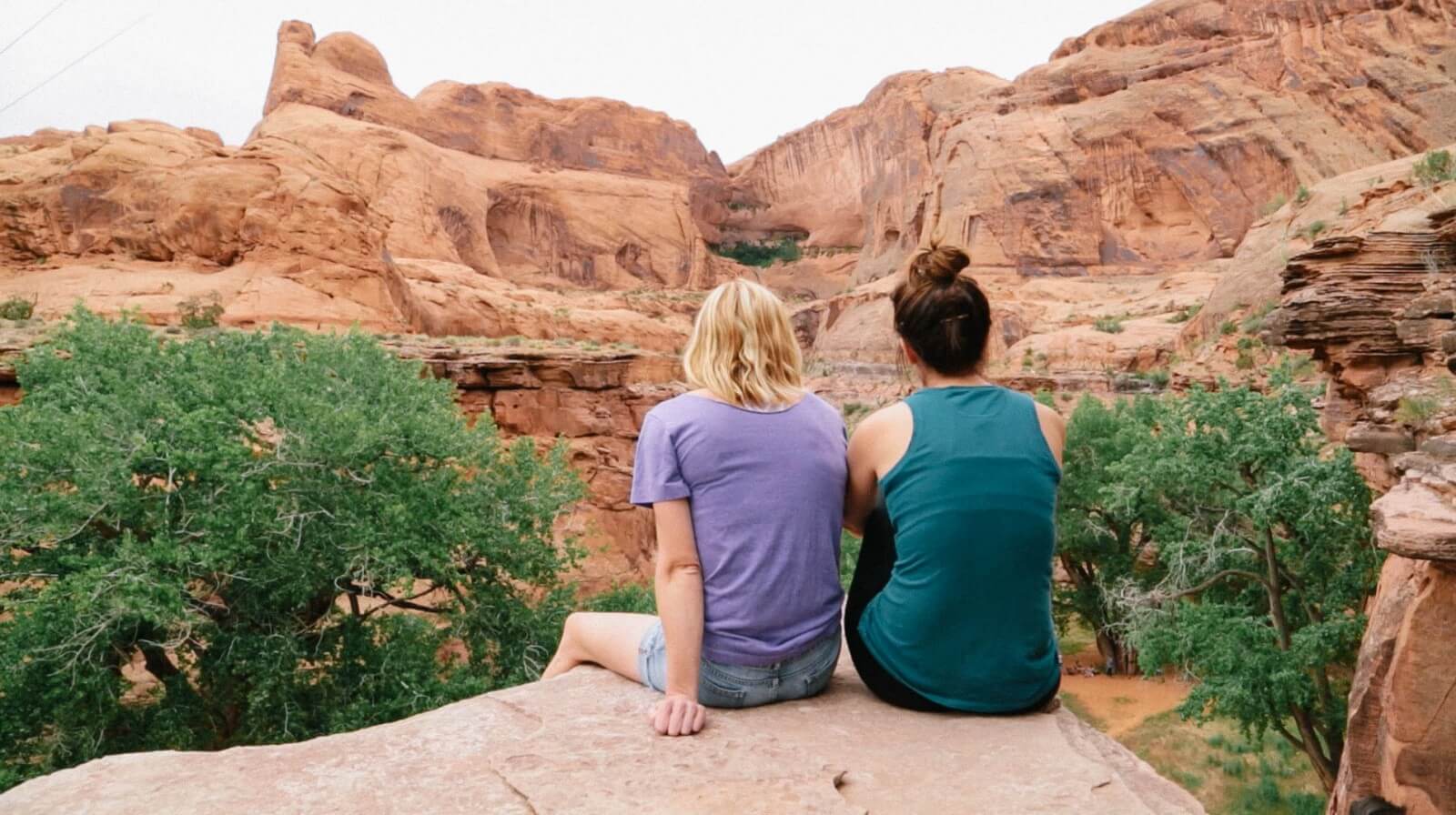 Girls looking at scenery